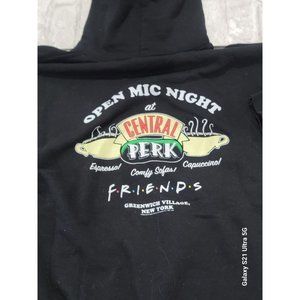 Friends Medium Hoodie Black With Colored Graphics Central Perk‎ Open Mic Night